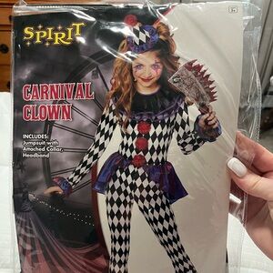 Spirit Carnival Clown Kids Costume - Black, White, and Red